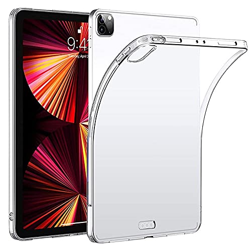 Soft Gel Case, Silicone Cover For Apple iPad Pro-11 3rd Generation 2021 & Pro 11 2nd Gen 2020, 11-inch Slim Clear Transparent Gel Case, 11” TPU Slim Back Cover for iPad Pro 11