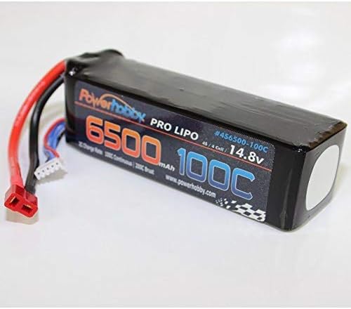 Power Hobbies 4S6500100Cdns 6500mAh 14.8V 4S 100C Lipo Battery with Hardwired T-Plug Connector