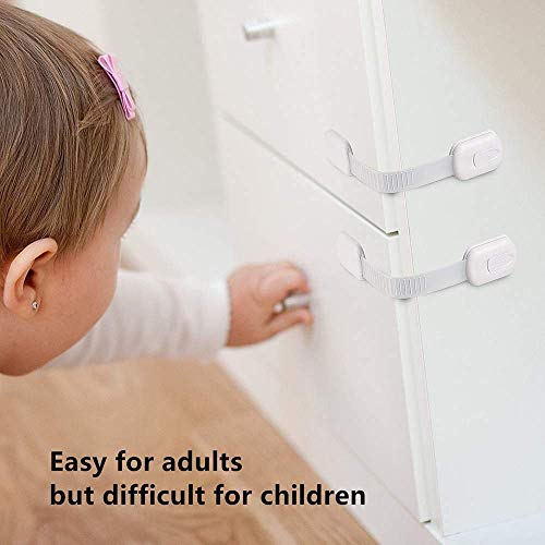 Child Safety Strap Locks（8 Pack）,Strong Adhesive Child Locks for