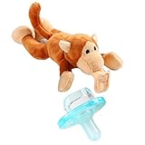 Youly Baby Pacifier，Monkey Pacifier Infant Toy Stuffed Animal Binky Soft Plush Toy with Detachable Silicone Baby Dummy for Newborn Boys & Girl