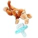 Youly Baby Pacifier，Monkey Pacifier Infant Toy Stuffed Animal Binky Soft Plush Toy with Detachable Silicone Baby Dummy for Newborn Boys & Girl
