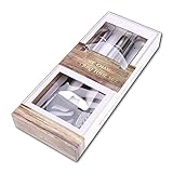Daddy's Gift-BBQ Grill Tools Set,Professional Grade Barbecue Accessories,Extra Thick Stainless Steel Spatula, Fork & Tongs. Gift Box Package (3-Piece)