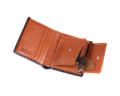 SAGEBROWN Brown With Tan Coin Purse Wallet