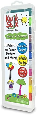 Kwik Stix Solid Tempera Paint - 12 Classic Colors in a Plastic Carry Case