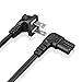 TNP 2 Prong Power Cord NEMA 1-15P to IEC320 C7 Right Angle Power Cable Replacement for PS5 & PS4, Power Cord for Xbox Series S/X, Xbox One S/X, Printers, LG, Samsung, TCL, Apple TV, 10ft, Black
