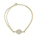 Bling Jewelry Gold Plated 925 Silve rEnamel Evil Eye Bracelet with CZ