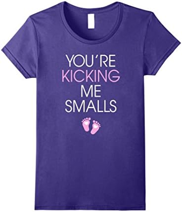 Womens You're Kicking Me Smalls - Funny Pregnancy T-Shirt XL Purple