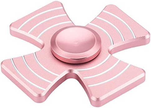 Hand Fidget Spinner High Speed Finger Cross spinners Stainless Steel Bearing fidget Toy for Adults Kids for Relieving Stress Anxiety ADHD Focus Boredom (Rose)