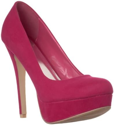 Diamond Womens Sweet Velvet Hidden Platform Pumps, Fuchsia, 9