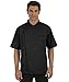 Mens Short Sleeve Chef Coat with Mesh Sides (Large, Black)