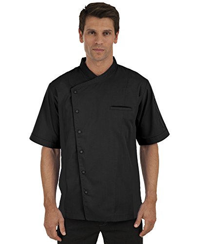 Men’s Short Sleeve Chef Coat with Mesh Sides (XS-3X, 2 Colors) (Medium, Black) - Thumbnail 6
