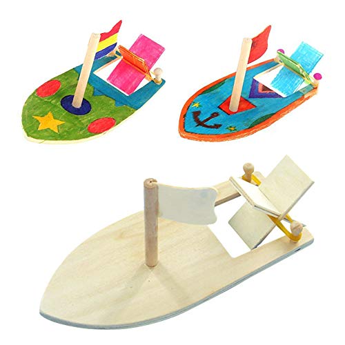 Drawing Wooden Sailboats Home DIY Education Toy Creative Painted White Models Children's Coloring Handmade DIY Boats Toyï¼ˆ3packï¼‰