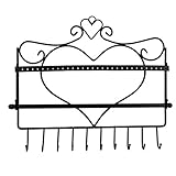 Rbenxia Wall Mount Heart Shape Jewelry Organizer Hanging Earring Holder Necklace Jewelry Display Stand Rack