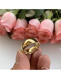 iTungsten 2mm 4mm 6mm 8mm 18K Gold Rose Gold Tungsten Rings for Men Women Wedding Bands Domed Polished Shiny Comfort Fit