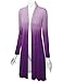 WSK1079 Womens Ombre Open Front Long Cardigan XXXL Purple