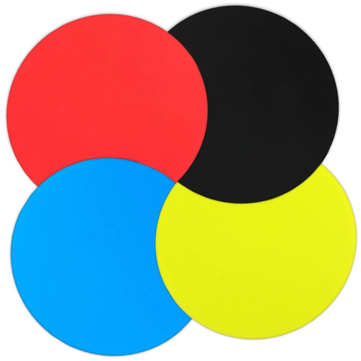 DOERDO 4pcs Jar Gripper Pads Rubber Round Kitchen Coasters Multi-Purpose Silicone Bottle Lid Openers (Colorful, 5inch)