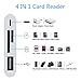 Lightning to SD FT Card Reader - 4 in 1 Lightning to USB Camera Adapter Kit SD TF Card Reader, iPhone to USB OTG Adapter Cable for iPhone iPad, Plug and Play