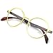 PenSee Oval Round Circle Eye Glasses Large Oversized Metal Frame Clear Lens