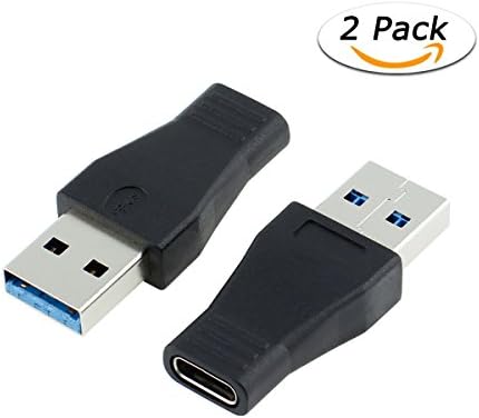 VTOSEN 2Pack USB-C USB 3.1 Type C Female to USB 3.0 A Male Data Converter Adapter for USB Type-C Enabled Macbook Tablet Mobile Phone - Black