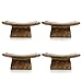 Hosley Square Ceramic Pillar Candle Holders & Incense Stick Holder for Modern Ritual Accessories for Mindful Living and Home Ambiance Light Brown (Set of 4)