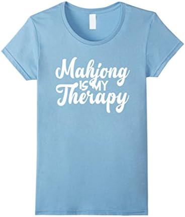Womens Mahjong Is My Therapy T-Shirt - Mahjong Gifts Large Baby Blue