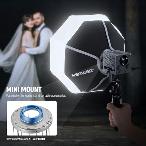NEEWER 12"/30cm Lantern Softbox for HS60B LED Video Light, Quick Release 360° Omnidirectional Light Diffuser Mini Softbox with Diffuser/Bag for Photo Video Live Stream Portrait Product Shots, NS7L