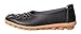 UJoowalk Women's Leather Cowhide Flat Casual Slip on Driving Loafer Shoes (8 B(M) US, Black)