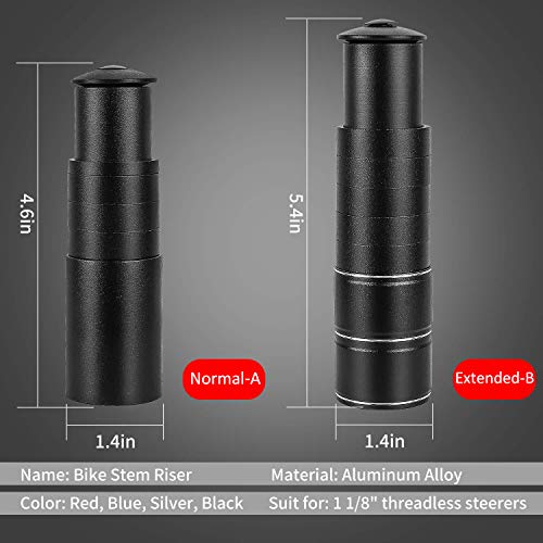 WESTGIRL Bike Fork Stem Extender Handlebar Riser, Aluminium Alloy Bicycle Neck Extender Head Up Adaptor for Mountain Bike, Road Bike, BMX (4 Colors) - Thumbnail 5