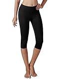 Yoga Reflex Women's Tummy Control Yoga Pant Workout Running Capri Pants - Pocket