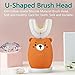 FEISIKE Ultrasonic Kids Electric Toothbrush with Three Gear Speed, Auto-Toothbrush Specially Designed for Toddlers and Kids Mottake，Touch Button (Brown Bear)
