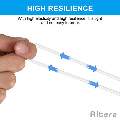 55 Yard Earloop Cord Elastic Strap, White Cord Stretchy Ear Tie Rope Handmade String for Sewing,1/8-Inch (3mm) by Aitere