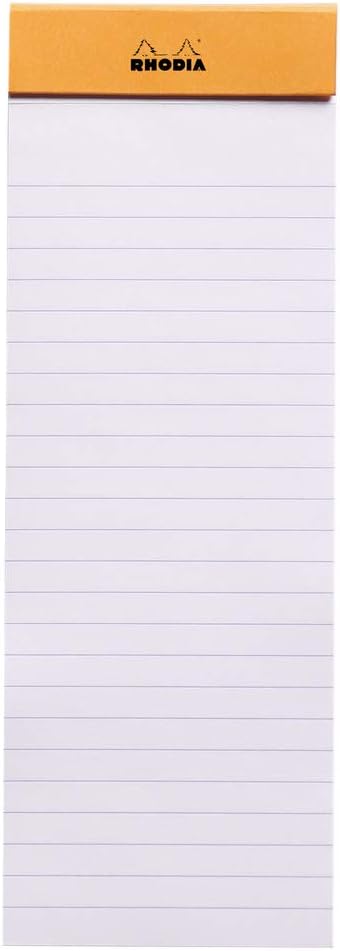 RHODIA 8600C, Stapled Notepad N°8 Shopping Orange, 7.4x21 cm, Lined, 80 Detachable Sheets, 80G Clairefontaine Paper, Soft - Image 3