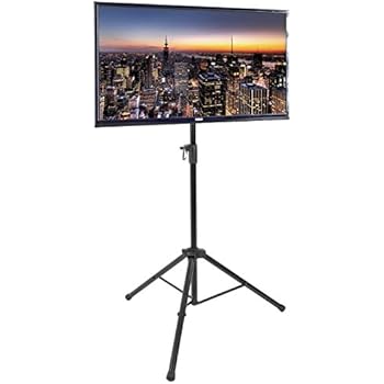 Vivo Black Tripod 32 To 55 Inch Lcd Led Flat Screen Tv Display Floor Stand Portable Height Adjustable Mount Stand Tv55t