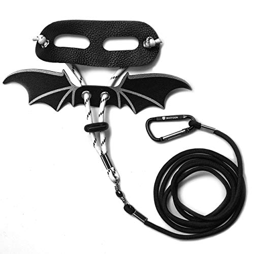 WATFOON Adjustable Lizard Leash, Ultra Comfort Leather Harness with Cool Wings, Easy Adjustable Spring Buckle, 3 Size Optional for Small,Medium and Large Reptiles (S, White)