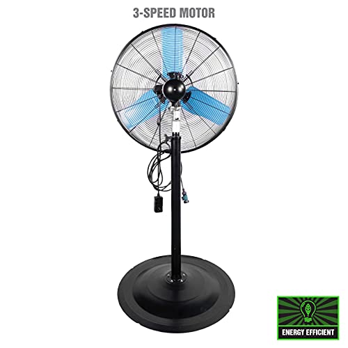 OEMTOOLS 23979 30" Oscillating Pedestal Misting Fan, Outdoor Fan with