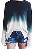 Baifern Women's Gradient Long Sleeve Pullover Sweaters