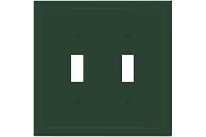CORENEST Decorative Light Switch Cover Plate Dark Green 2 Gang Outlet Covers Double Toggle Wall Plates for Electrical Outlets