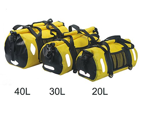 WILD HEART Waterproof Bag Duffel Bag 20L with Welded Seams Shoulder Straps, Mesh Pocket for Kayaking, Camping, Boating,Bycycle,Motorcycle (Blue, 20L)