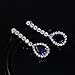 GULICX Luxury Teardrop Dangling Earrings Drops Blue Silver Tone Sapphire Color Cubic Zirconia Crystal