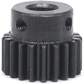 High Precision 1 Mod 18T Spur Gear 45# Steel Heavy Duty Pinion Gear 10mm Bore With Step x 1Pcs (Bore: 10mm; Step Diameter: 16