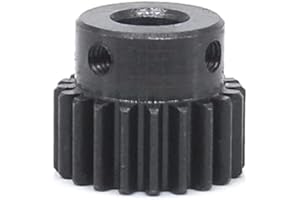 HJZ-US High Precision 1 Mod 25T Spur Gear 45# Steel Heavy Duty Pinion Gear 14mm Bore With Step x 1Pcs (Bore: 14mm; Step Diameter: 20mm, 1Mod 25T)