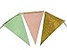 Vintage Style Triangle Flags Bunting Banner Mini Pennants for Newborn Photo Shoot Wedding Birthday Baby Shower Party Banners (10 feet) (Mint Green, Yellow Gold, Peach Pink)