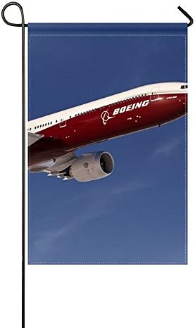 RH Studio Garden Flag  Boeing B777 Aircraft Sky Flight  12x18 Inches(without Flagpole)