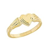 Elegant 10k Yellow Gold Ladies Solid Heart-Shaped