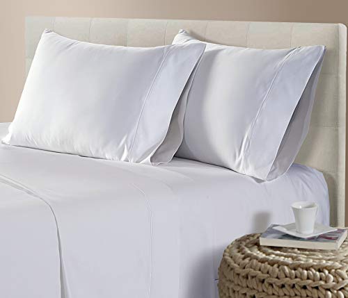 CHATEAU HOME COLLECTION Luxury 800-Thread-Count 100% Egyptian Cotton Bed Sheets, 4 Pc Full - White Sheet Set, Single Ply Long-Staple Yarns, Sateen Weave, Fits Mattress Upto 18'' Deep Pocket