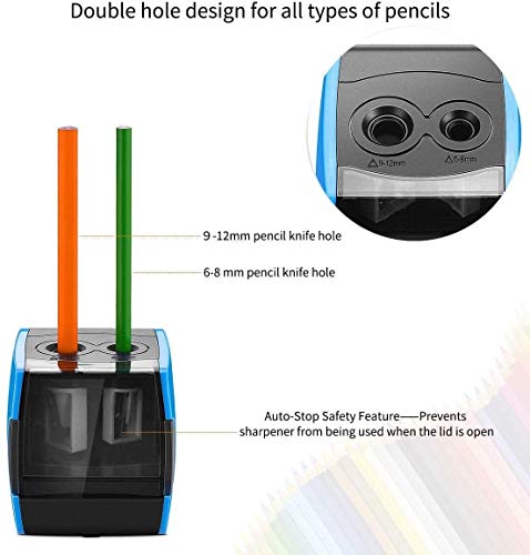 SMARTRO Electric Pencil Sharpener, Best USB or Battery Operated for No.2 and Colored Pencil