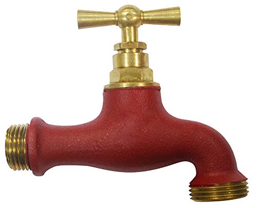 Rikki Tikki 0182893 - Rubinetto da esterni, 15 x 21, ugello 20 x 27, in ottone, colore rosso