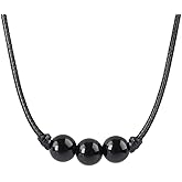 weryerker Lucky Beads Necklace Cord with Adjustable Wax Nylon Rope, Crystal Beaded Choker for Men and Women