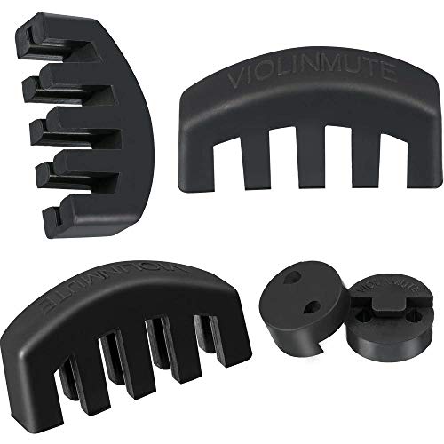 Violin Practice Mute Rubber Dampening Sound Mutes for Beginners Comb Claw Mutes Round Tourte Style Mutes 4/4 Finger Guide Sticker for Violin Small Viola - Thumbnail 2
