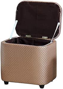 HJW Heces Práctica Escabel Otomana de Almacenamiento con Tapa de Madera